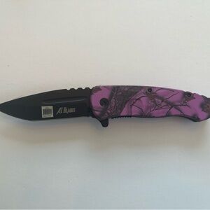 AI Blades Folding Knife with Purple Camouflage Handle 3.5” blade
